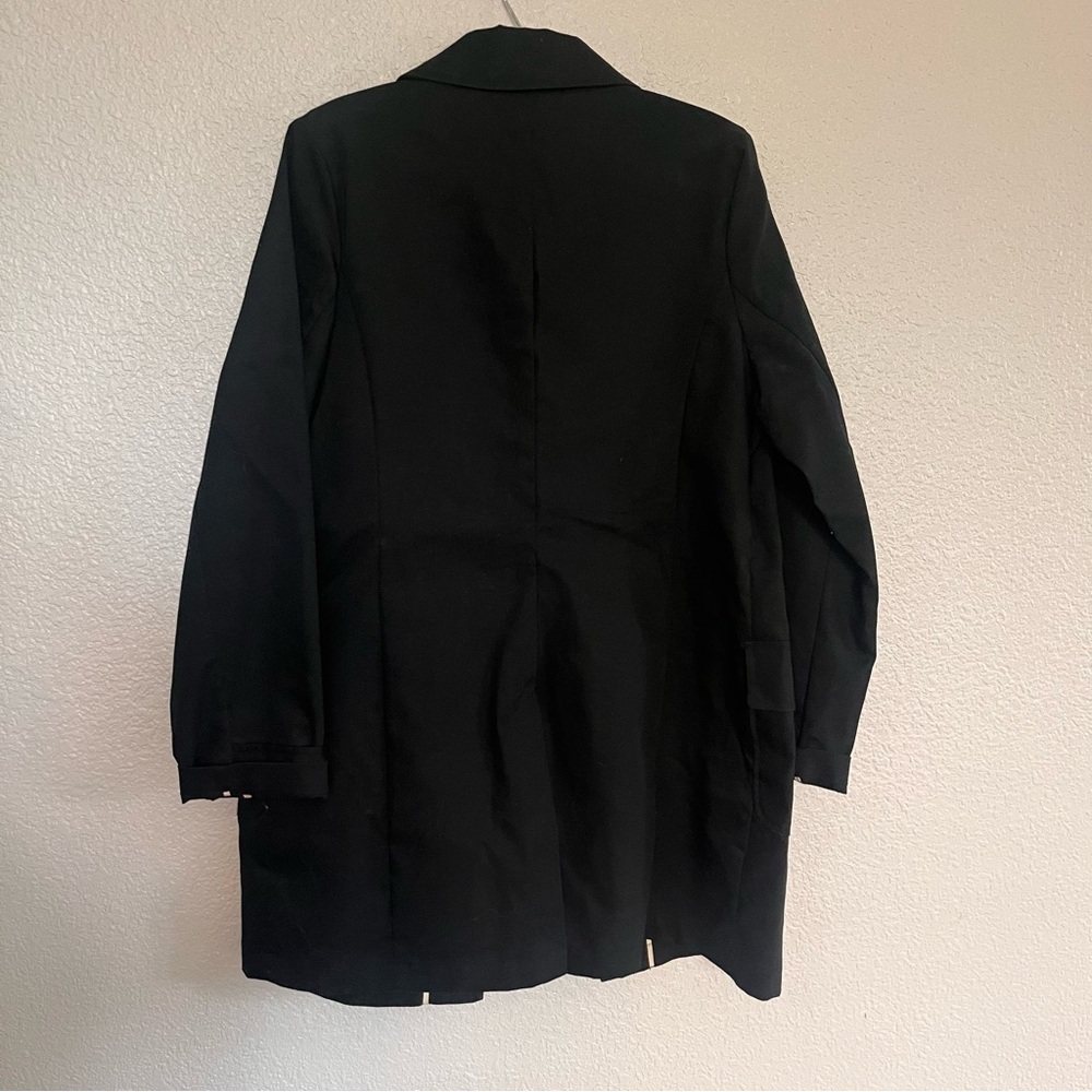 Old Navy 100% cotton with buttons & pockets Black  trench coat Jacket size large - Picture 4 of 5